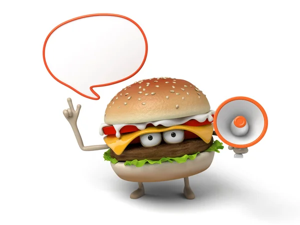 Hamburger, vysílání, říkají, — Stock fotografie