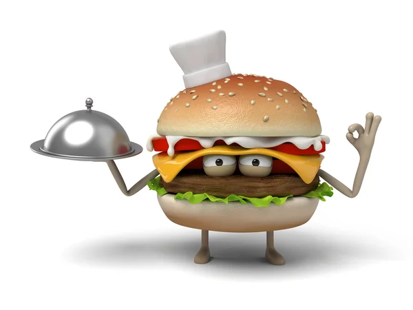 Hamburger,dish, service — Stock Photo, Image