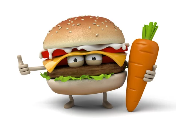 Hamburger, marchew, warzywa, — Zdjęcie stockowe