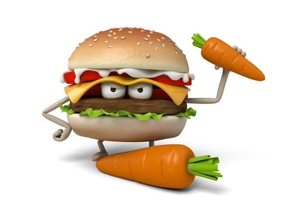 Hamburger, Gemüse, Karotten, — Stockfoto