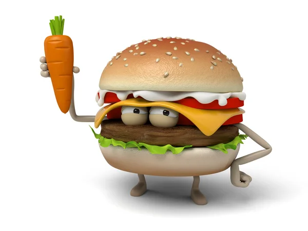 Hamburger,vegetables, carrot — Stock Photo, Image