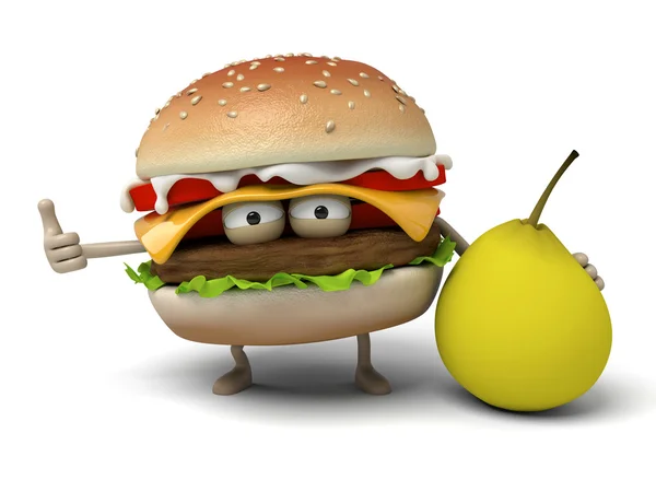 Hamburger,pear, snack, fast — Stock Photo, Image