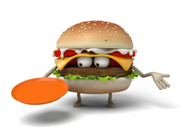 Hamburger,service, dish — Stock Photo, Image
