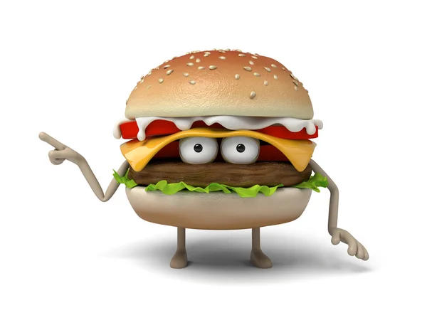Гамбургер, прямий, точка — стокове фото