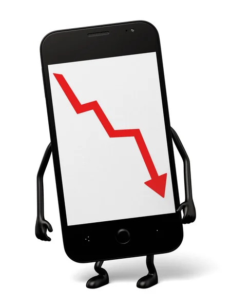 Smartphone,descent, curve — Stock Photo, Image