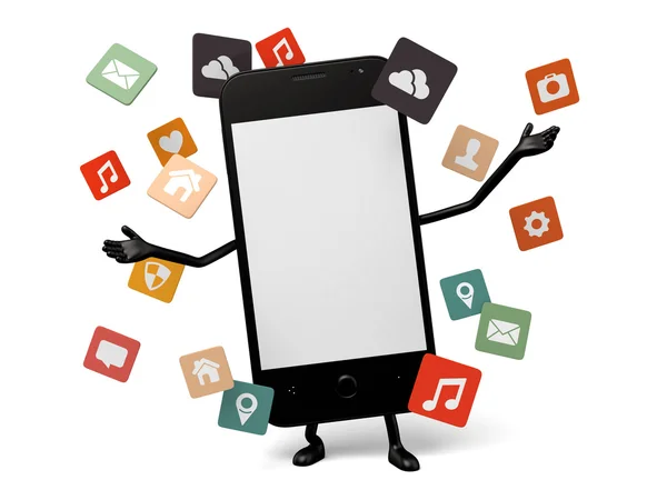 Smartphone, App samtal — Stockfoto