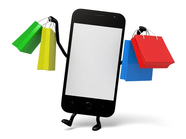 Smartphone, compras, inteligente — Fotografia de Stock