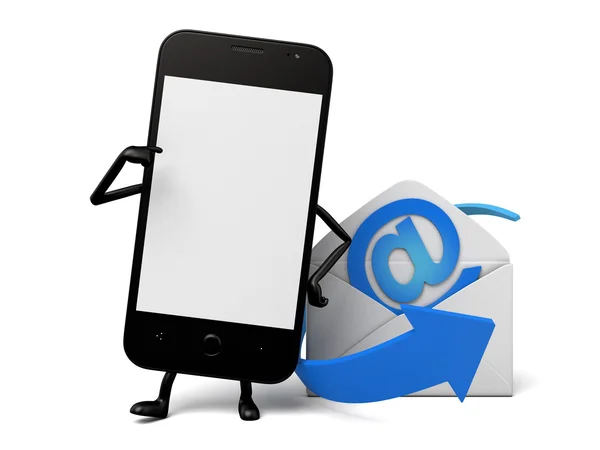 Smartphone, e-mail, adresa — Stock fotografie