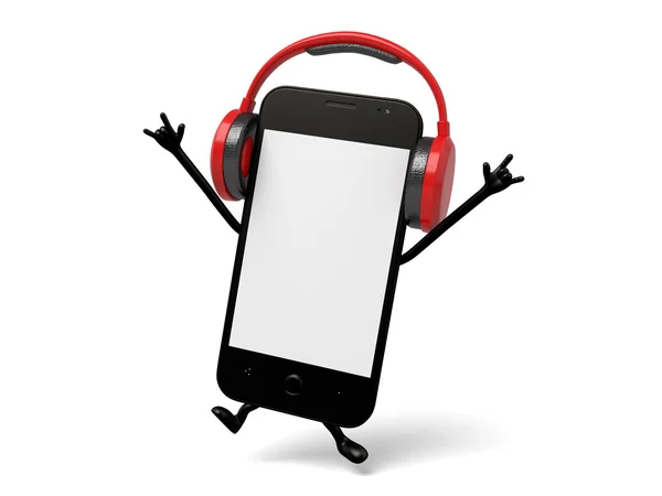 Smartphone, música, fone de ouvido — Fotografia de Stock