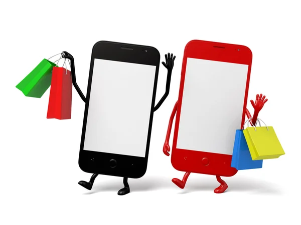 Cellulare, negozio, shopping — Foto Stock