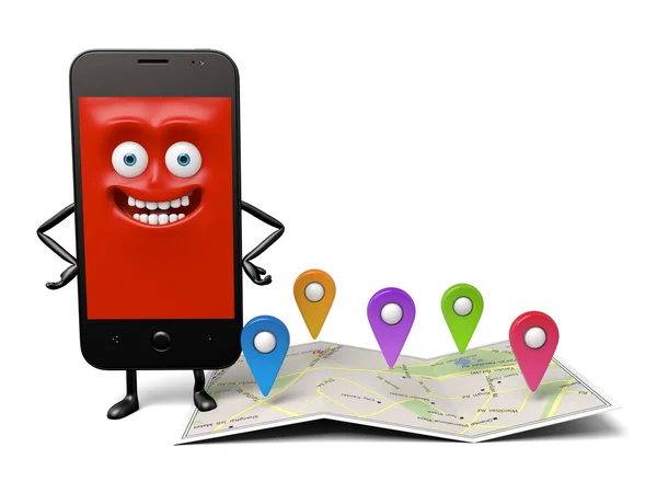 Handy, GPS, Navigation — Stockfoto