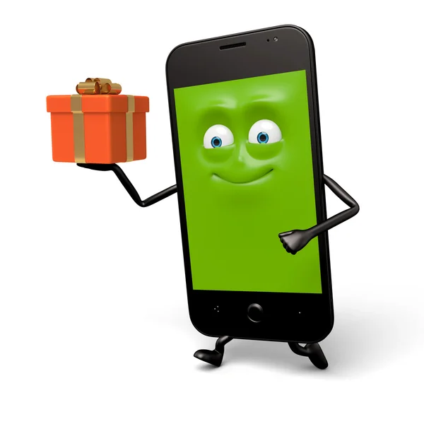 Teléfono celular, regalo, caja , — Foto de Stock