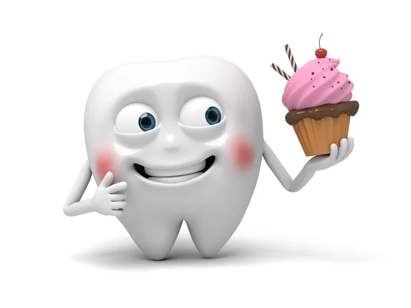 Tooth,ice, cream, — Stock Photo, Image