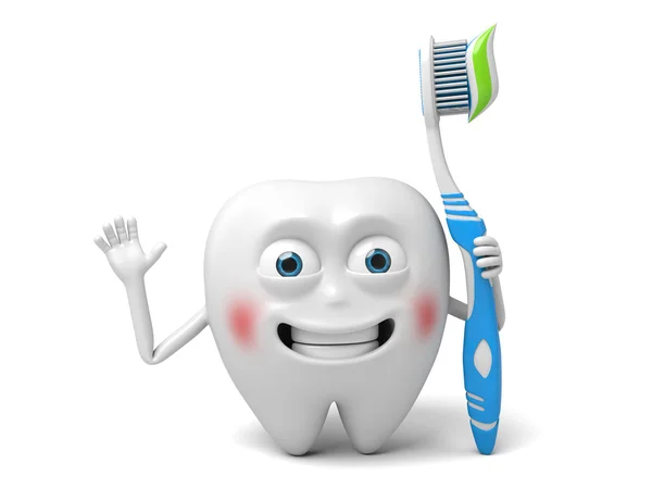 Tooth,toothbrush, toothpaste, — Stock Photo, Image