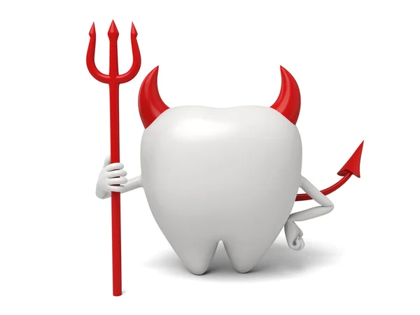 Tooth,devil, dentistry, — Stock Photo, Image