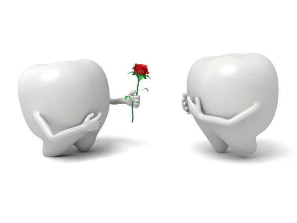 Tooth,rose, love, — Stock Photo, Image