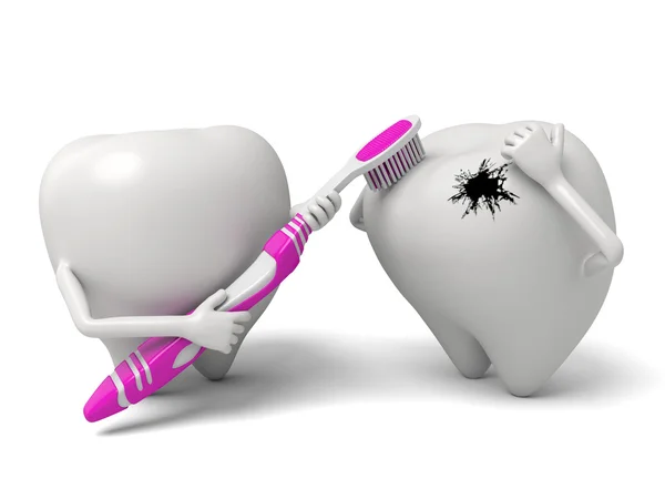 Δόντια, οδοντόβουρτσα, πονόδοντος, — Φωτογραφία Αρχείου