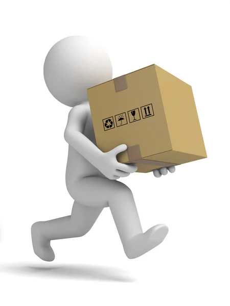 Courier och kartong lådor — Stockfoto