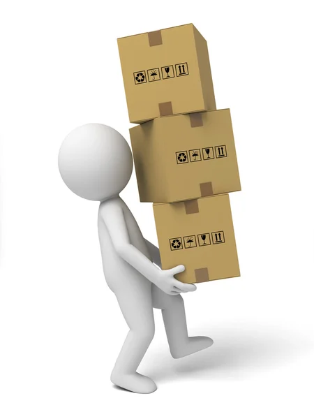 Courier and cardboard boxe Stock Picture