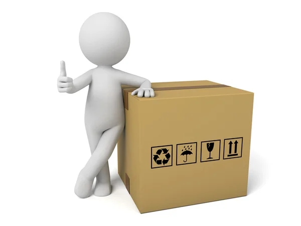 Courier and cardboard boxes — Stock Photo, Image