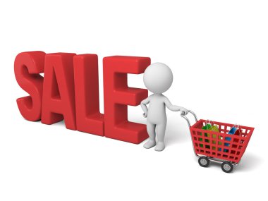 alışveriş sepeti adam