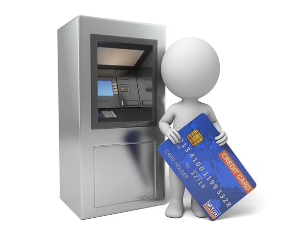 Client paiement guichet automatique — Photo
