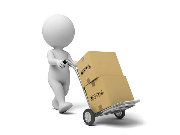 Courier and cardboard boxes Royalty Free Stock Images