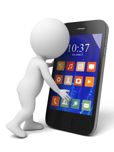 Mobiltelefon, samtal, App, — Stockfoto