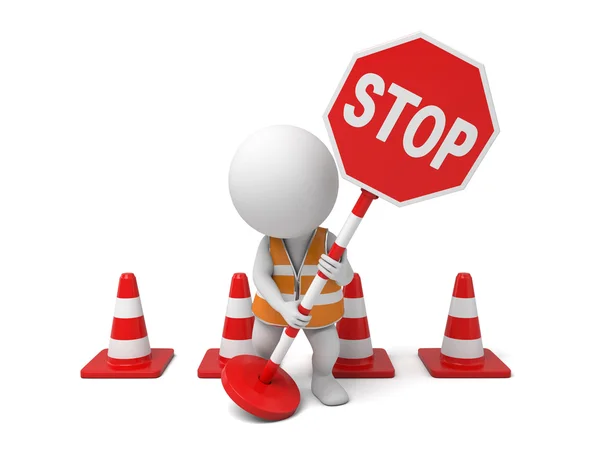 Guy  some roadblock — Stock Photo, Image