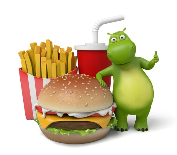 Fast food hamburger, — Foto Stock