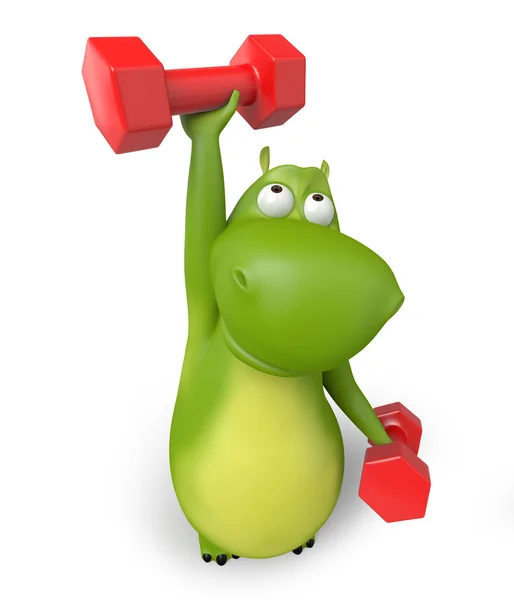 Bodybuilding cartoon animal — Stock Photo, Image