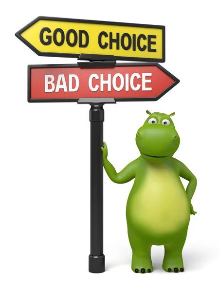 Goede keuze en slechte keuze — Stockfoto