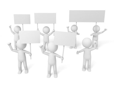 3D insanlar protesto