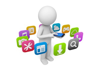 3D insanlar cep telefonu