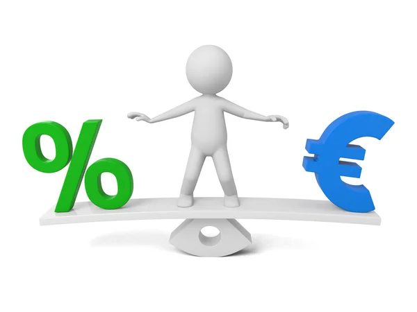 Percentage, euro, seesaw — Stock Photo, Image