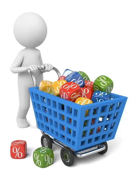 Shopping cart percentage — Stock Photo, Image