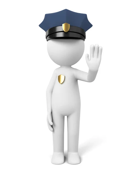 Policeman,stop  gestures — Stock Photo, Image