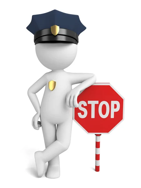 Stopp, polis, trafik, — Stockfoto