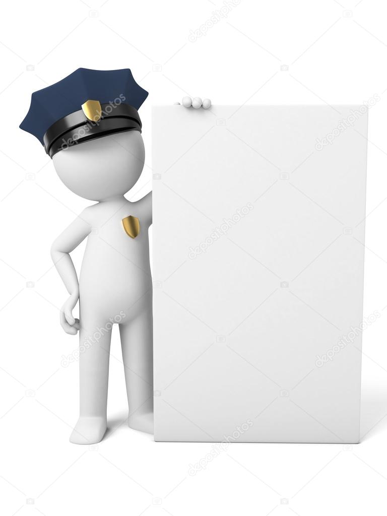 policeman, blank, board