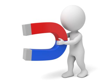 3D insanlar, mıknatıs, çekmek,