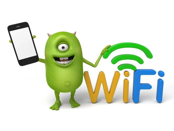 Monster Wifi signaal — Stockfoto