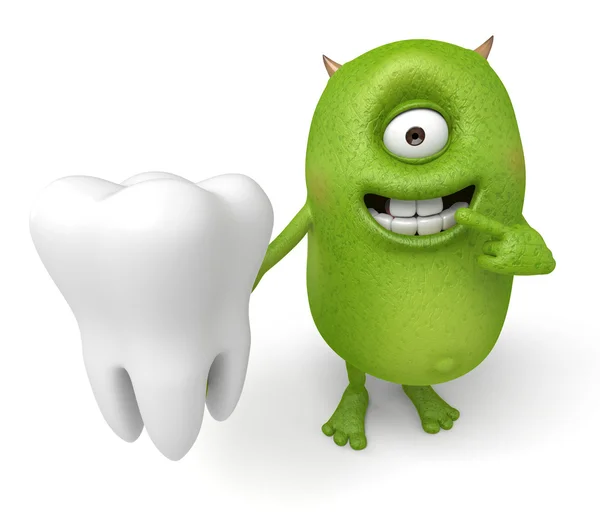 Monster,toothbrush, dentistry, — Stock Photo, Image