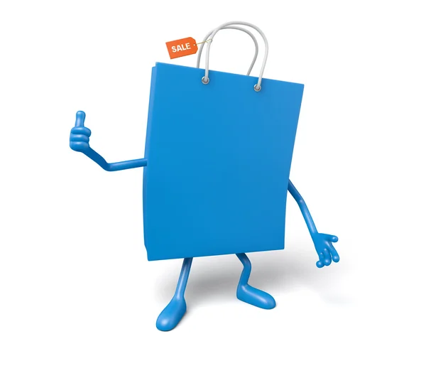 Mavi alışveriş çantası — Stok fotoğraf
