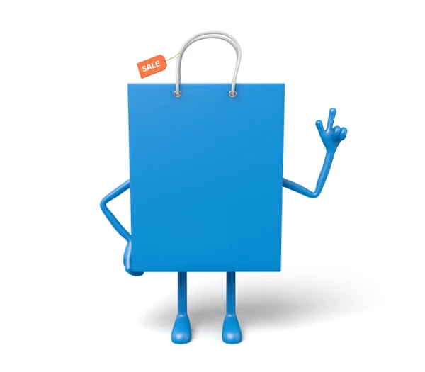 Shopping bag blu — Foto Stock