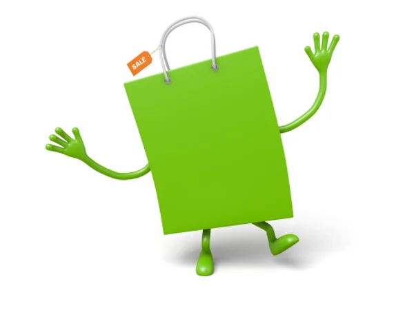 Shopping Bag Cartoon — Stock Photo, Image