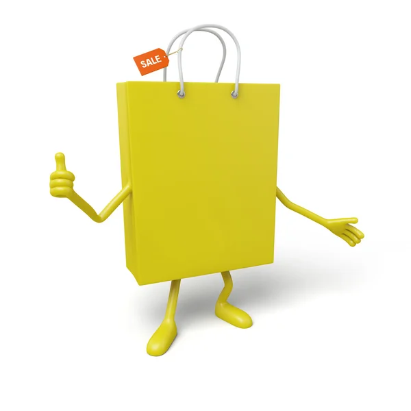 Shopping Bag 3d, cartoon, — Stock Photo, Image