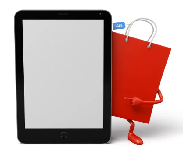 Bolsa de compras ipad, tablet , — Foto de Stock