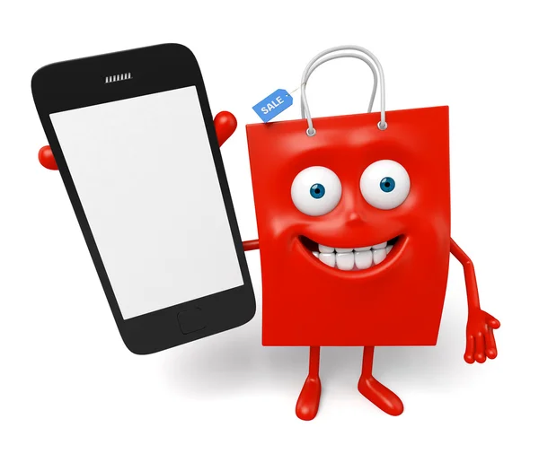Bolsa de compras iphone , — Foto de Stock