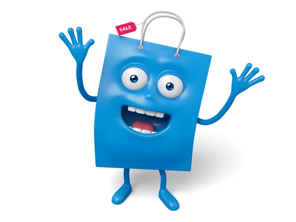 Shopping Bag dance, happy, — Stock Photo, Image