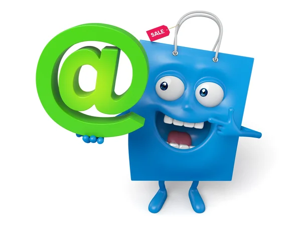 Shopping Bag  email, — Stock Photo, Image